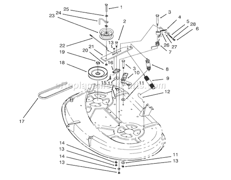 Brake Assembly (38" Cutting Unit) Diagram and Parts List for 3900001-3999999 - 1993 Toro Lawn Tractor