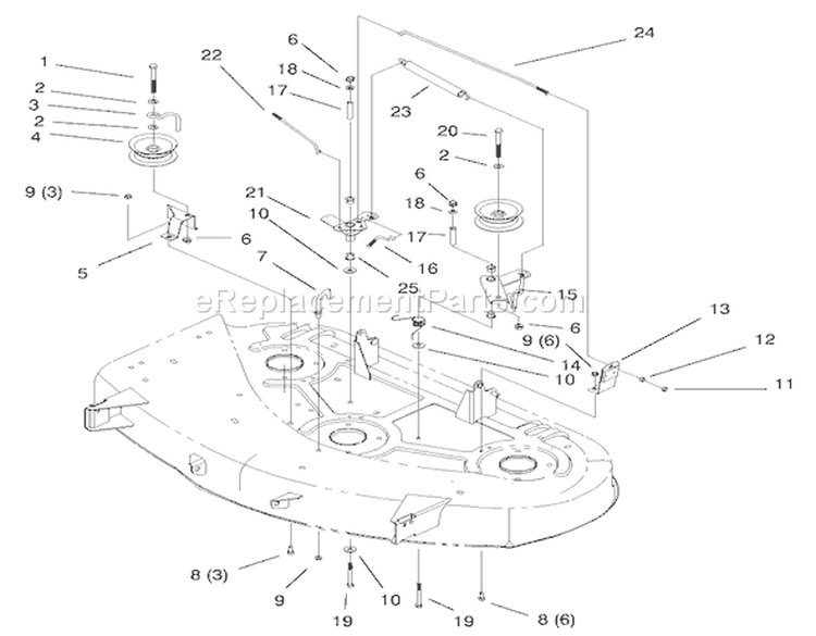 Idler & Brake Assembly Diagram and Parts List for 200000001-200999999 - 2000 Toro Lawn Tractor