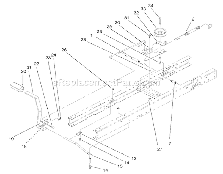 Clutch Assembly Diagram and Parts List for 8900001-8999999 - 1998 Toro Lawn Tractor