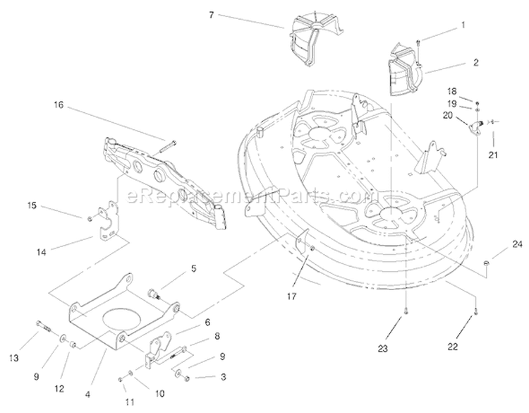 Suspension Assembly (38" Cutting Unit) Diagram and Parts List for 8900001-8999999 - 1998 Toro Lawn Tractor
