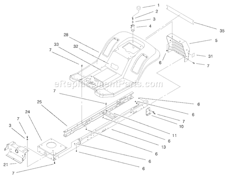 Frame & Body Assembly Diagram and Parts List for 200000001-200999999 - 2000 Toro Lawn Tractor