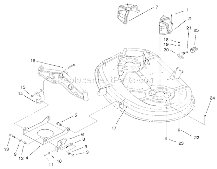 38" Deck Engagement Components Assembly Diagram and Parts List for 200000001-200999999 - 2000 Toro Lawn Tractor