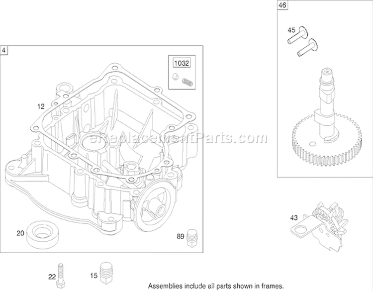 Crankcase Assembly Briggs and Stratton Model 286h77-0121-e1 Diagram and Parts List for 240000001-240999999 - 2004 Toro Lawn Tractor
