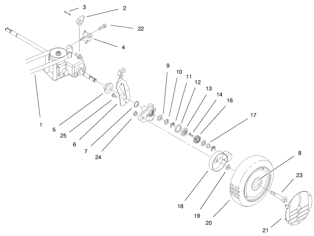 Rear Axle Assembly Diagram and Parts List for 6900001 - 6999999 Toro Lawn Mower