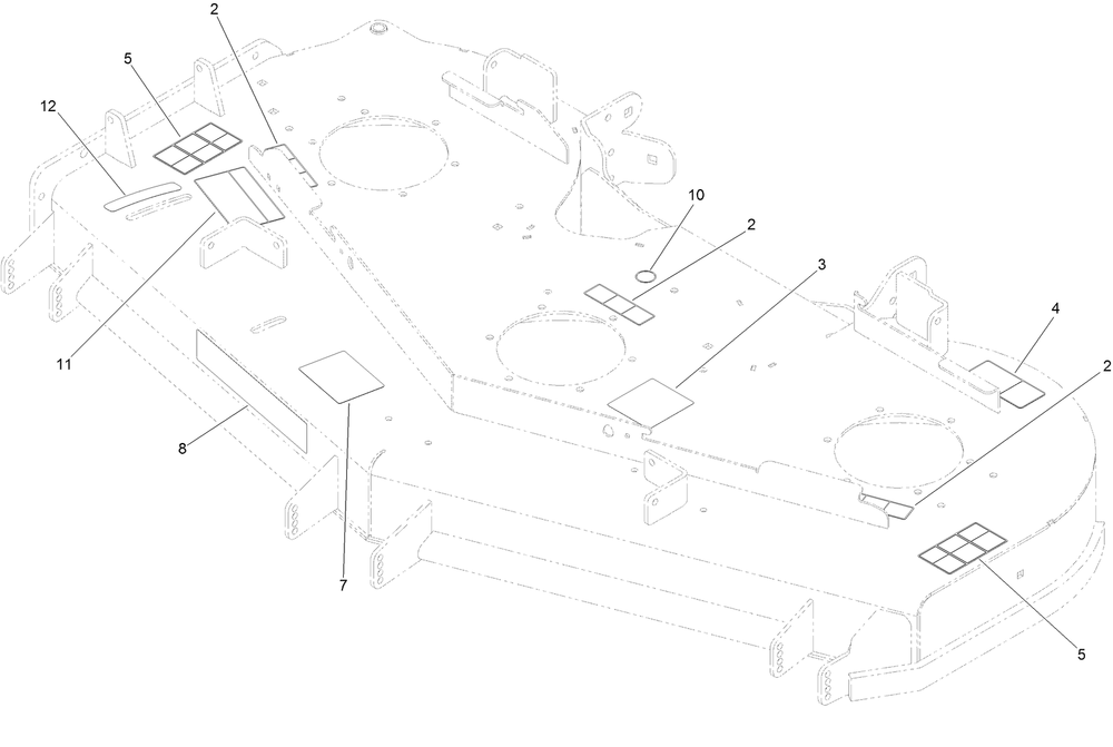 Deck Decal Assembly Diagram and Parts List for 402090000-403319860 Toro Lawn Mower