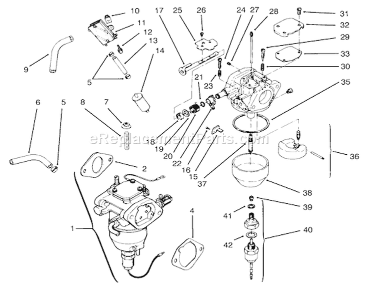 Fuel System Kohler Engine Cv16s-Ps61514 Diagram and Parts List for 5900001-5999999 - 1995 Toro Lawn Tractor