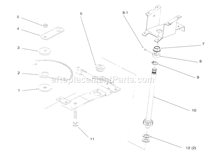 Lower Steering Diagram and Parts List for 5900001-5999999 - 1995 Toro Lawn Tractor