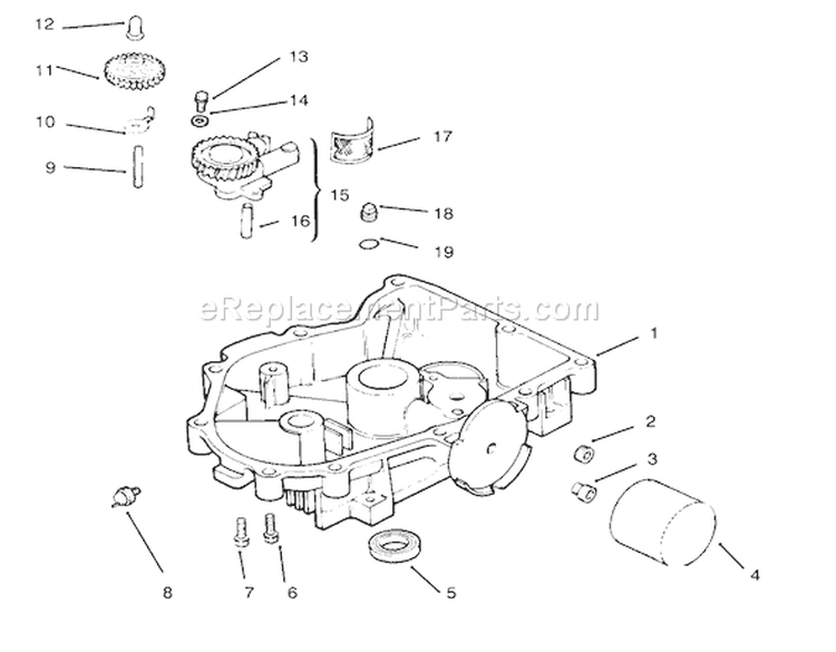 Oil Pan/lubrication Kohler Engine Cv16s-Ps61514 Diagram and Parts List for 5900001-5999999 - 1995 Toro Lawn Tractor