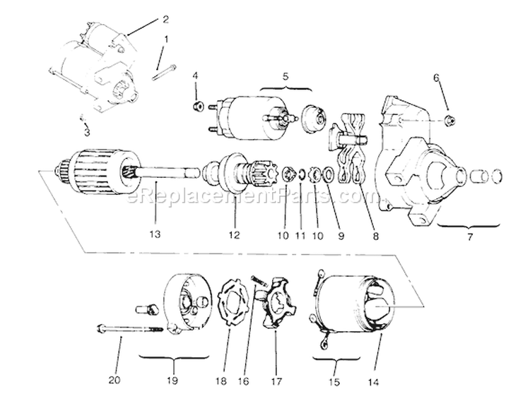 Starting System Kohler Engine Cv16s-Ps61514 Diagram and Parts List for 5900001-5999999 - 1995 Toro Lawn Tractor