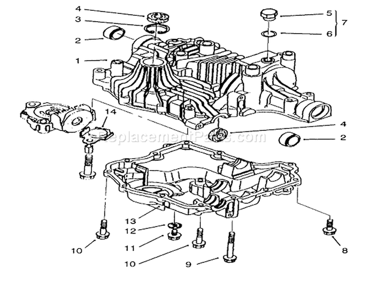 Transaxle Case Tuff Torq Transmission K61 (toro) Diagram and Parts List for 5900001-5999999 - 1995 Toro Lawn Tractor