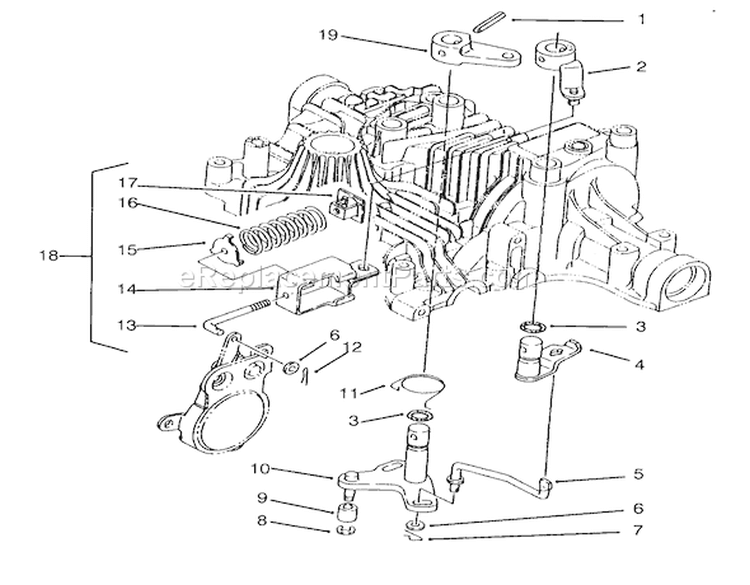 Brake Interlock Tuff Torq Transmission K61 (toro) Diagram and Parts List for 5900001-5999999 - 1995 Toro Lawn Tractor