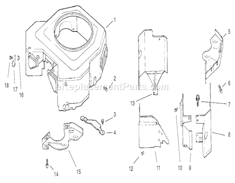 Blower Housing And Baffle Assembly Kohler Cv18s-Ps-61528 And Cv18s-Ps-61529 Diagram and Parts List for 210000001-210999999 - 2001 Toro Lawn Tractor