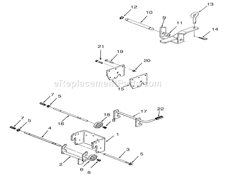 Hitches Diagram and Parts List for 3900001-3999999 - 1993 Toro Lawn Tractor