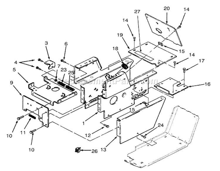Hood Stand And Supports Diagram and Parts List for 3900001-3999999 - 1993 Toro Lawn Tractor