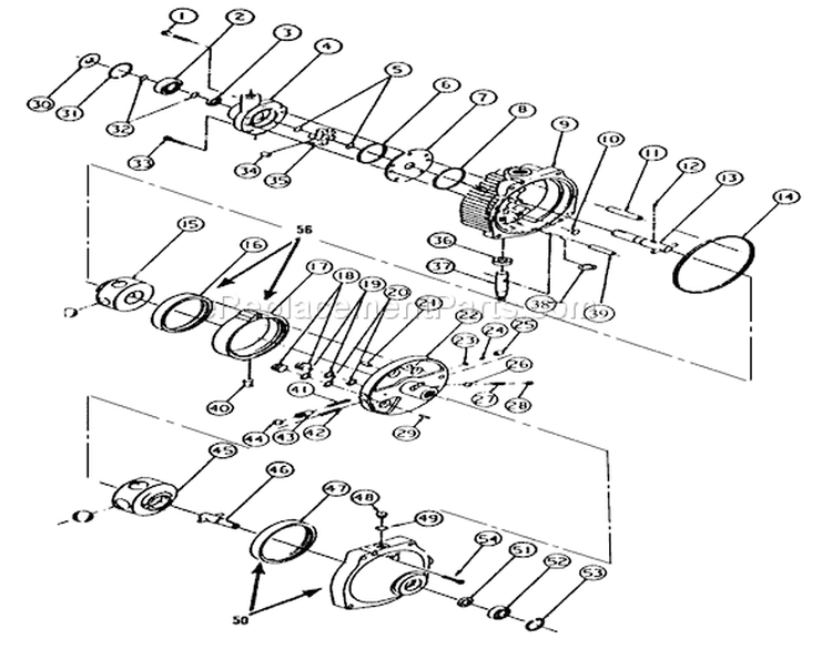 Hydraulic Pump And Motor Diagram and Parts List for 3900001-3999999 - 1993 Toro Lawn Tractor