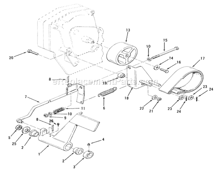 Clutch, Brake And Speed Control Linkage Diagram and Parts List for 3900001-3999999 - 1993 Toro Lawn Tractor