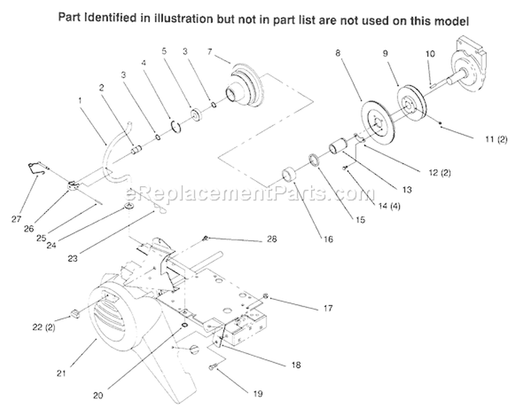 Pto Clutch Pulley Diagram and Parts List for 6900001-6999999 - 1996 Toro Lawn Tractor