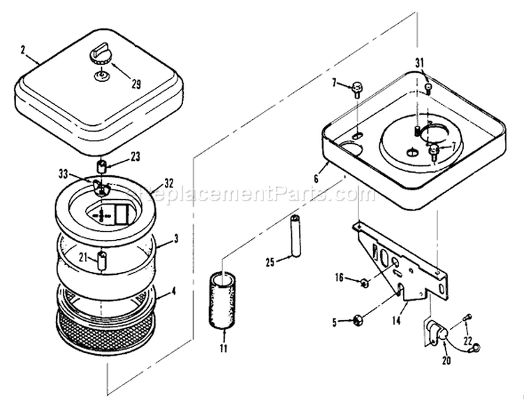 Air Cleaner Diagram and Parts List for 3900001-3999999 - 1993 Toro Lawn Tractor
