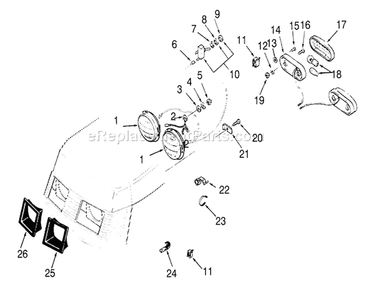 Page L Diagram and Parts List for 3900001-3999999 - 1993 Toro Lawn Tractor