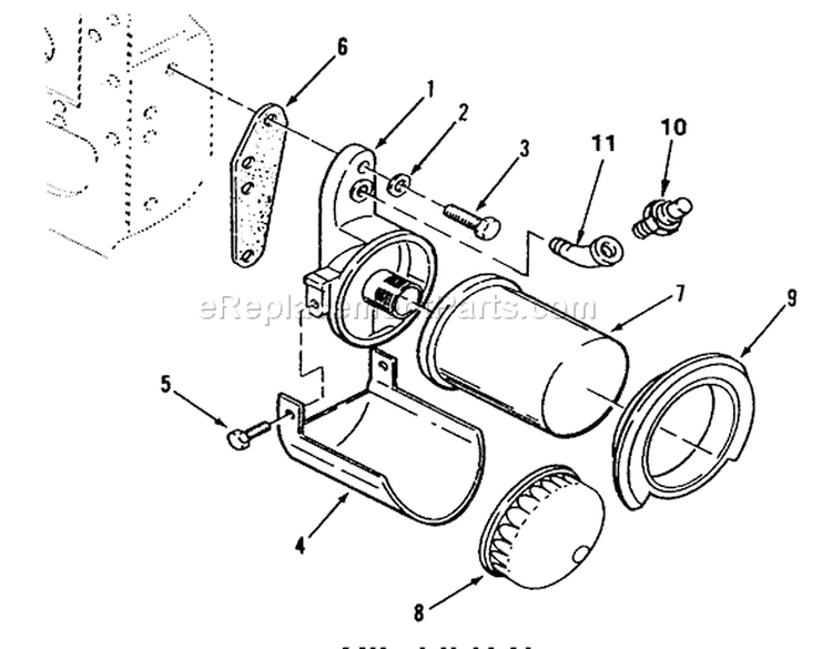 Oil Filter Diagram and Parts List for 3900001-3999999 - 1993 Toro Lawn Tractor