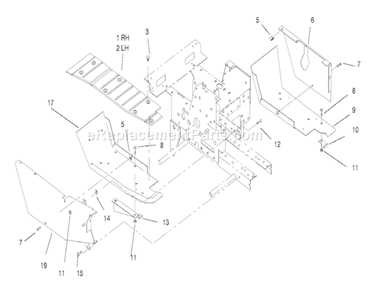 Footrest & Hoodstand Side Covers Assembly Diagram and Parts List for 200000001-200999999 - 2000 Toro Lawn Tractor