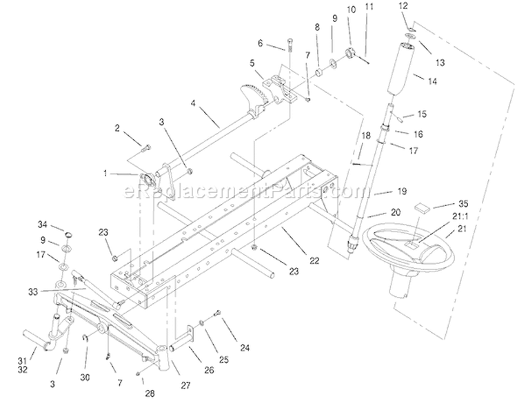 Frame, Axle & Steering System Diagram and Parts List for 200000001-200999999 - 2000 Toro Lawn Tractor