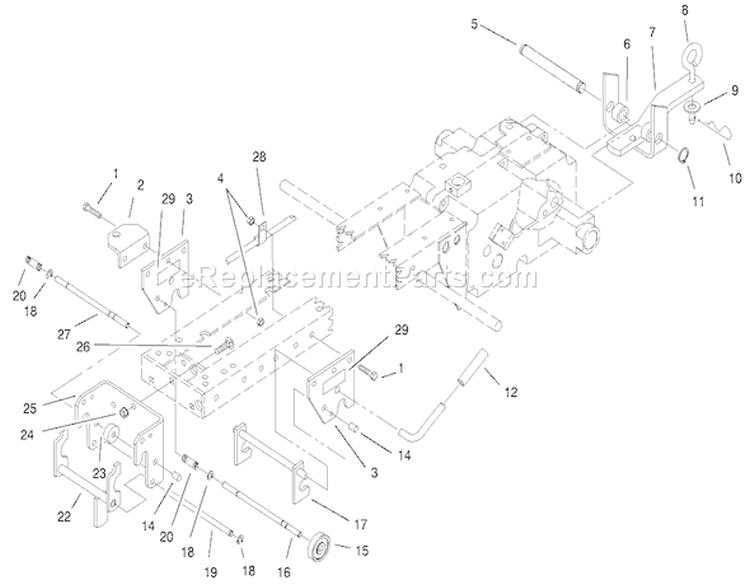 Hitch Assembly Diagram and Parts List for 200000001-200999999 - 2000 Toro Lawn Tractor