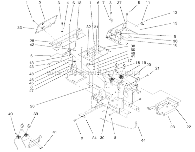 Hoodstand, Console Assembly Diagram and Parts List for 200000001-200999999 - 2000 Toro Lawn Tractor