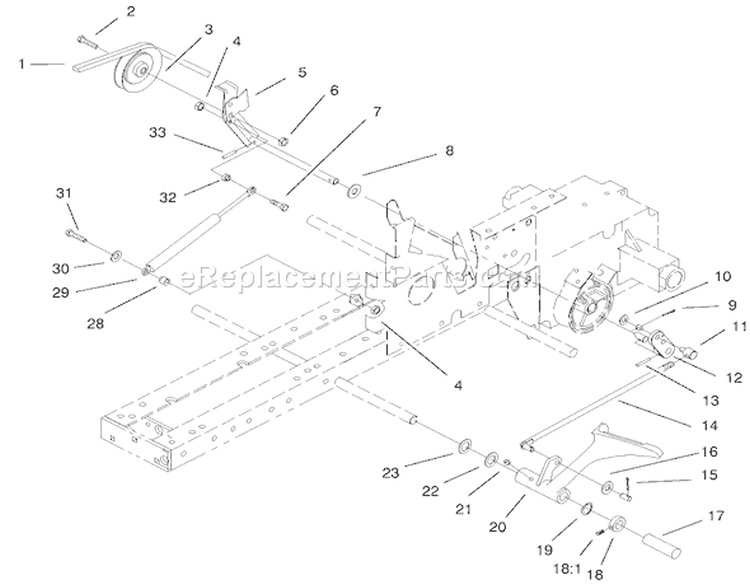 Clutch System Assembly Diagram and Parts List for 200000001-200999999 - 2000 Toro Lawn Tractor
