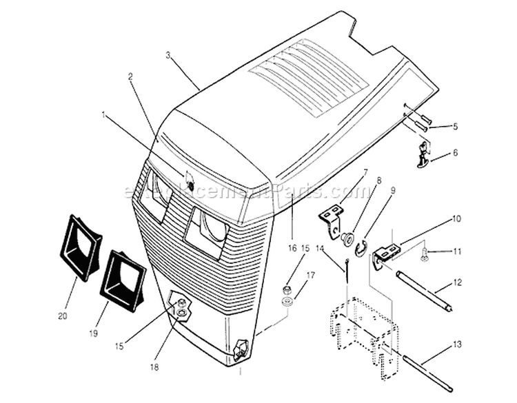 Page U Diagram and Parts List for 59000412-59002868 - 1995 Toro Lawn Tractor