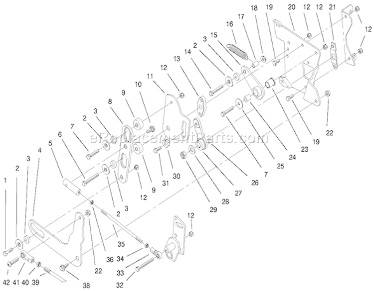 Smart Turn Rear Assembly Diagram and Parts List for 8900001-8999999 - 1998 Toro