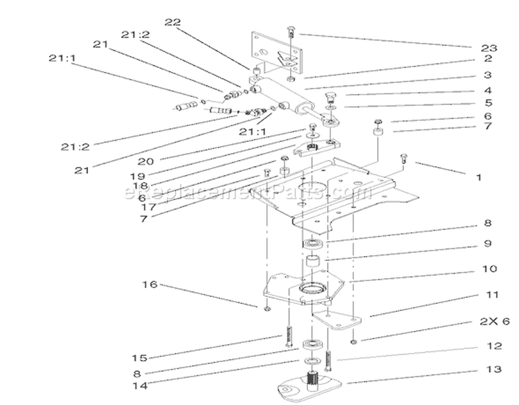 Power Steering Lower Assembly Diagram and Parts List for 210000001-210999999 - 2001 Toro Lawn Tractor