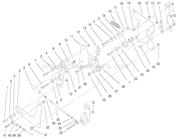 Rear Smart Turn Assembly Diagram and Parts List for 200000001-200000200 - 2000 Toro Lawn Tractor