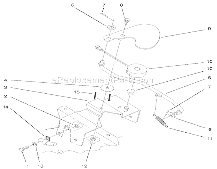 Cruise Control Assembly Diagram and Parts List for 200000001-200000200 - 2000 Toro Lawn Tractor
