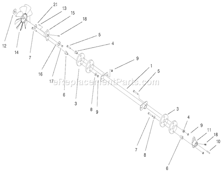 Drive Shaft Assembly Diagram and Parts List for 200000001-200000200 - 2000 Toro Lawn Tractor