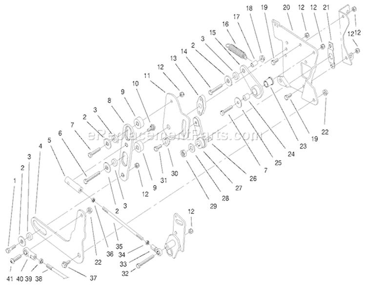 Rear Smart Turn Assembly Diagram and Parts List for 000000001-000999999 - 2000 Toro Lawn Tractor