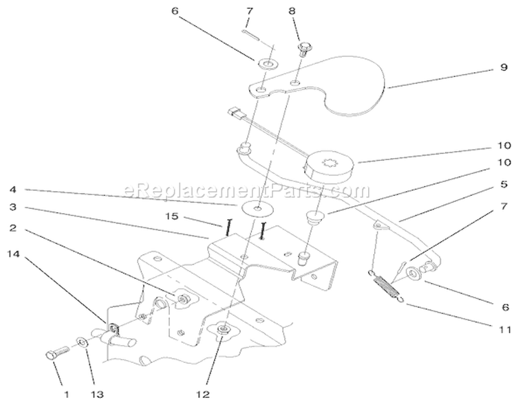 Cruise Control Assembly Diagram and Parts List for 000000001-000999999 - 2000 Toro Lawn Tractor