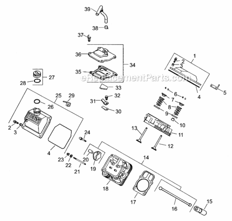 HeadValveBreather_Assembly__Group_4 Diagram and Parts List for 220000001-220999999 Toro Lawn Mower