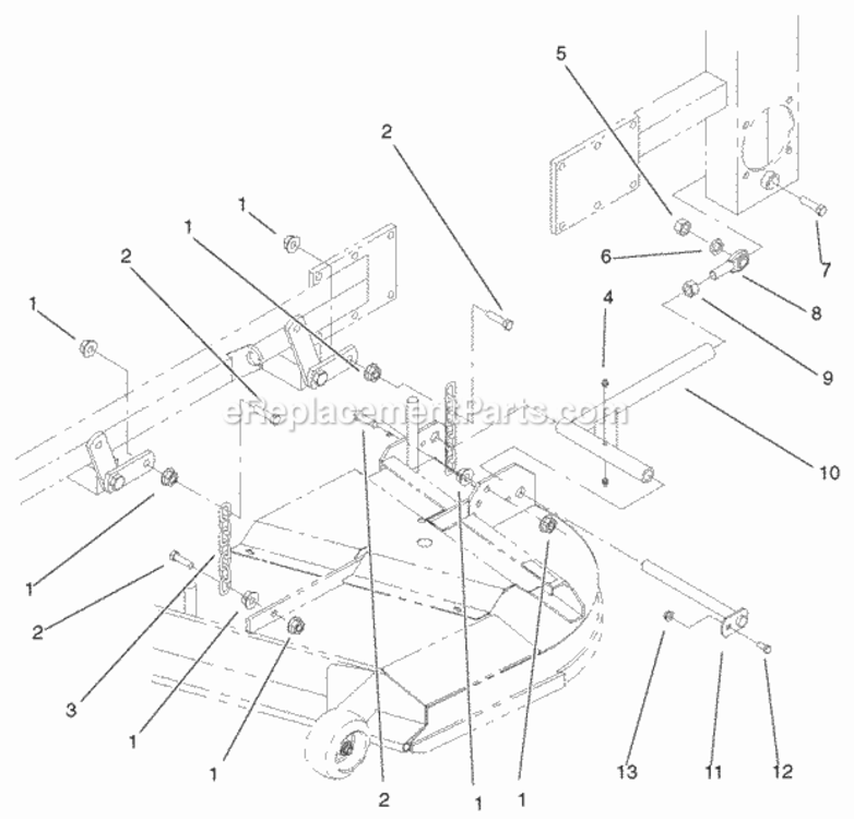 Page M Diagram and Parts List for 210000001-210002100 Toro Lawn Tractor