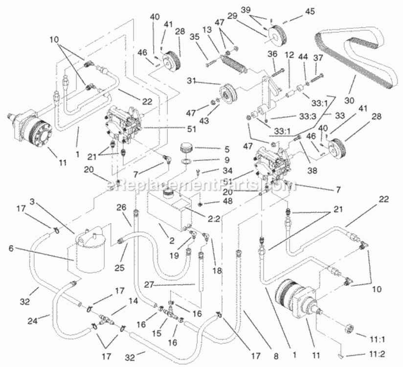 Page Q Diagram and Parts List for 210000001-210002100 Toro Lawn Tractor