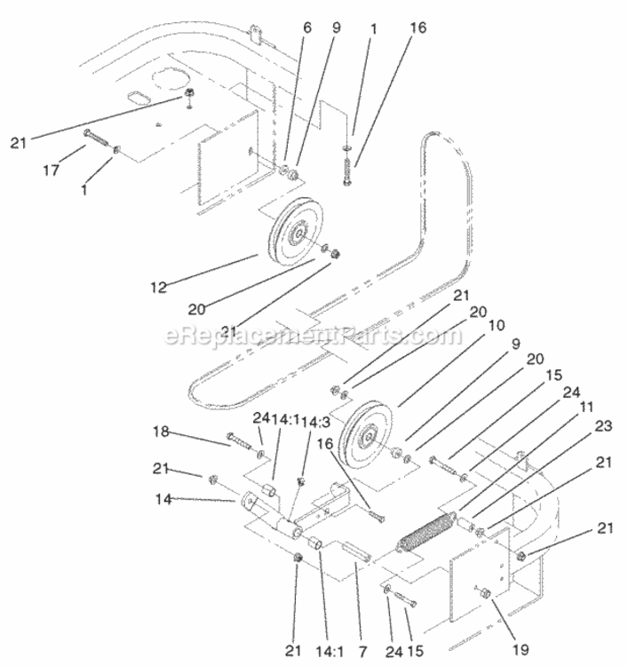 Page R Diagram and Parts List for 210000001-210002100 Toro Lawn Tractor