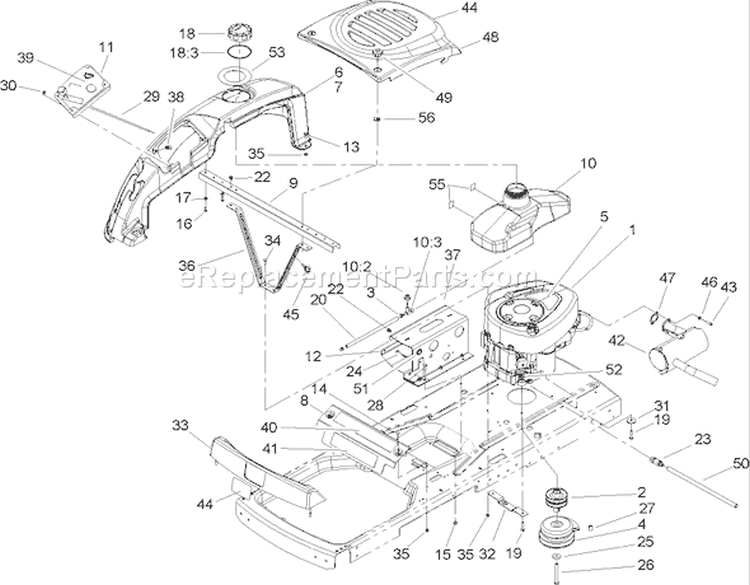 Engine Assembly Diagram and Parts List for 240000894-240999999 - 2004 Toro