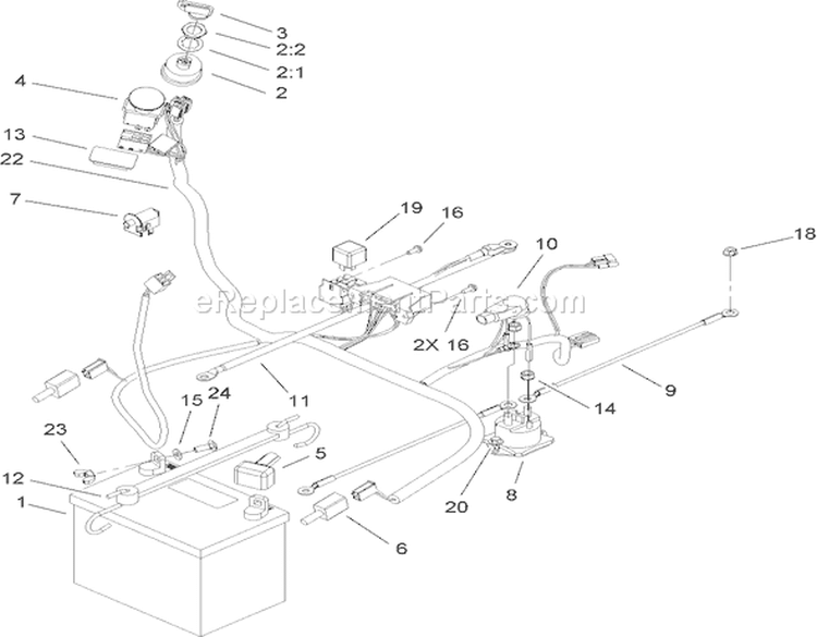 Electrical Assembly Diagram and Parts List for 260020000-260999999 - 2006 Toro Lawn Tractor