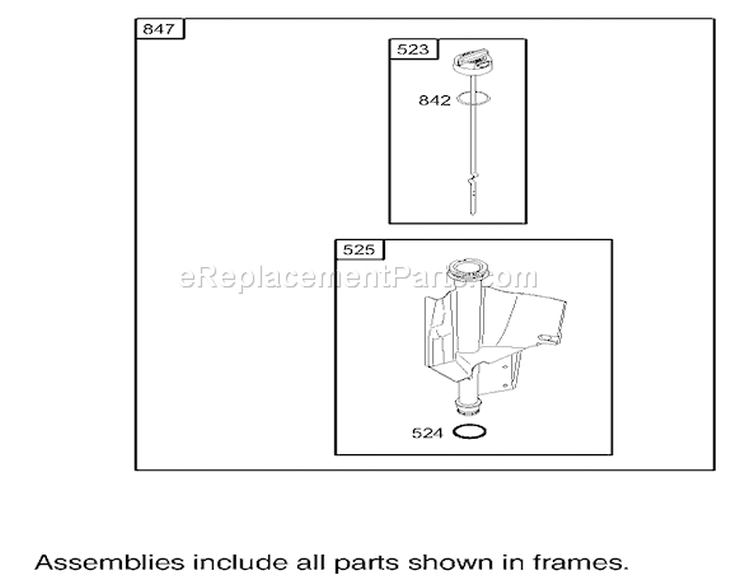 Oil Filter, Tube and Pump Assembly Engine Diagram and Parts List for 230000001-230999999 - 2003 Toro Lawn Tractor