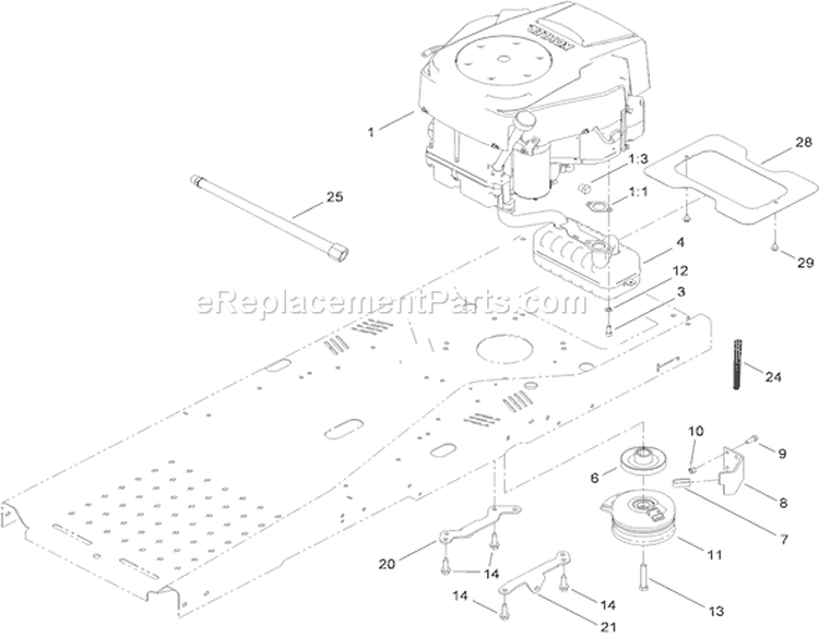 Engine and Clutch Assembly Diagram and Parts List for 310000001-310999999 - 2010 Toro Lawn Tractor