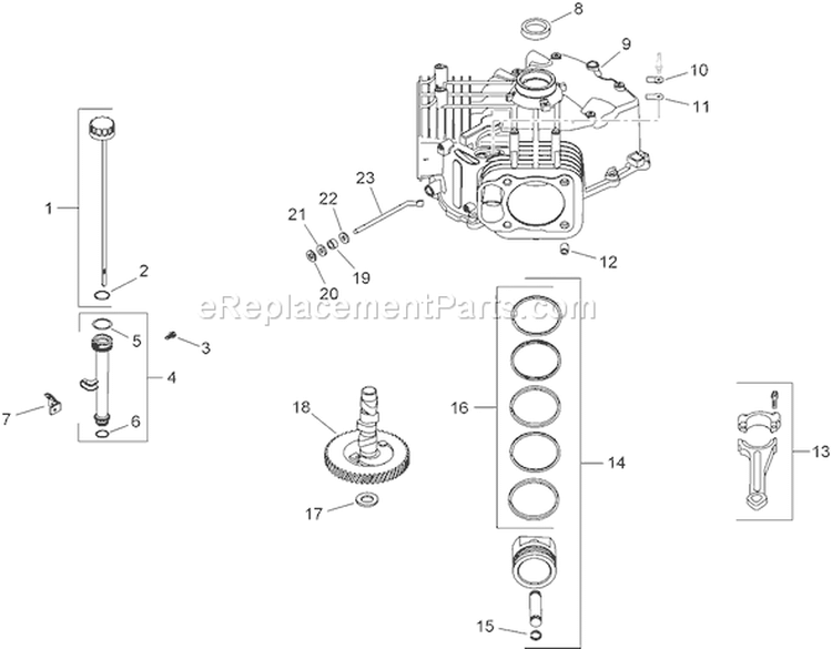 Crankcase Assembly Diagram and Parts List for 280000001-280999999 - 2008 Toro Lawn Tractor