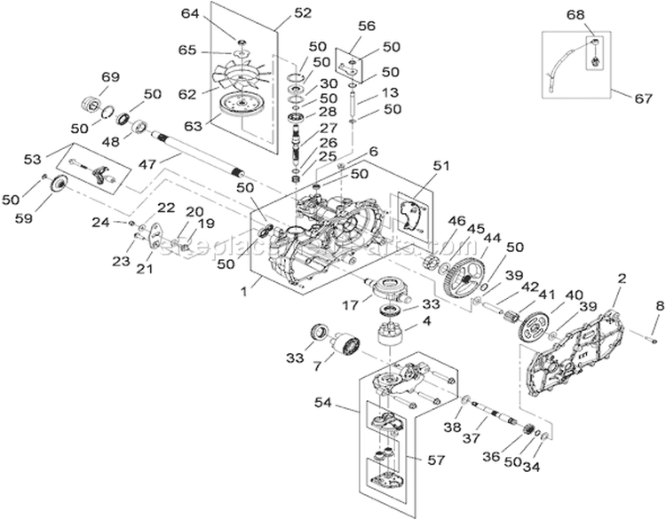 RH Hydro Assembly Diagram and Parts List for 290000001-290001198 - 2009 Toro Lawn Tractor