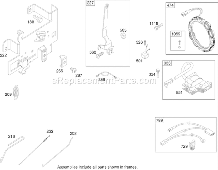 Governor Assembly Diagram and Parts List for 260000001-260999999 - 2006 Toro Lawn Tractor
