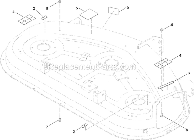 50 Deck Decal Assembly Diagram and Parts List for 312000001-312999999 Toro Lawn Tractor