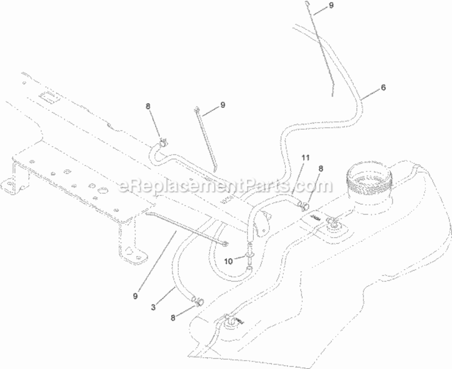 Fuel_Delivery_Assembly Diagram and Parts List for 313000001 - 313999999 Toro Lawn Tractor